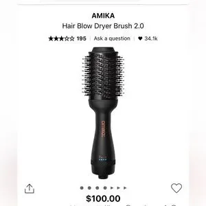 Amika Black Accessories Collection Amika Hair Black Hair Straighteners & Curling Irons for sale  main image 2